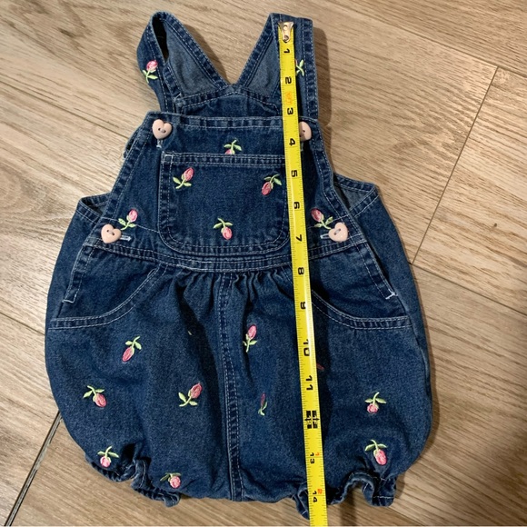 Vintage Bubble Romper Floral Embroidered Heart Buttons - Baby 12 Months - Picture 5 of 5